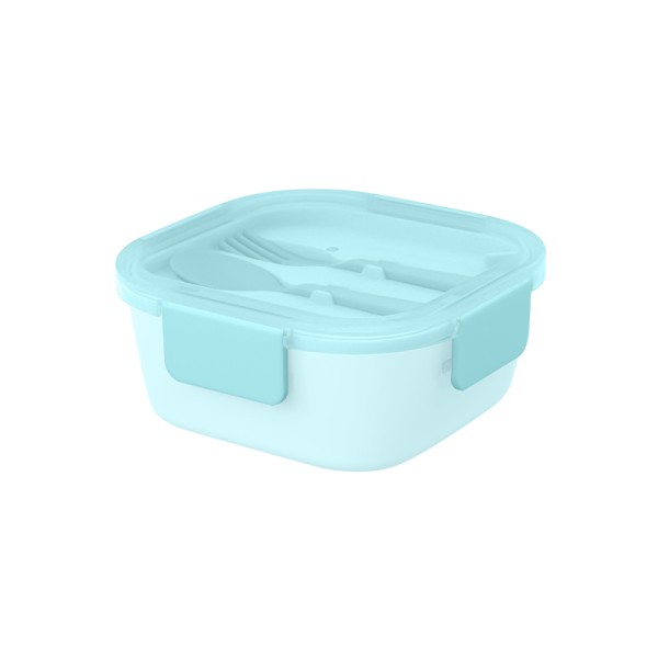 Double Layer Lunch Box with Spoon and Fork 1371