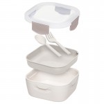 Double Layer Lunch Box with Spoon and Fork 1371