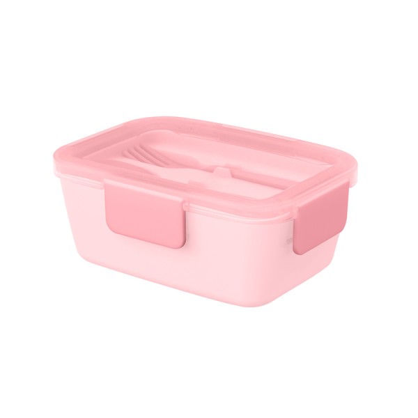 Double Layer Lunch Box with Spoon and Fork 1372