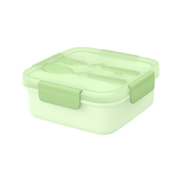 Double Layer Lunch Box with Spoon and Fork 1374